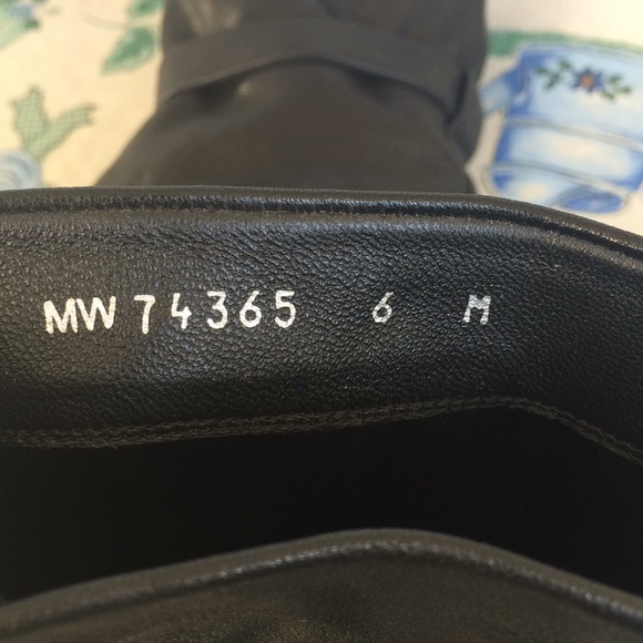 Stuart Weitzman black leather wedge heel boots - Picture 6 of 8